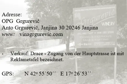 Adresskarte des Weinguts, Buch S. 11
