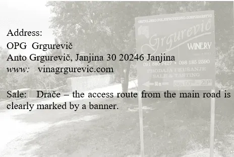 Winery address card, book p. 11